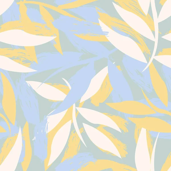 Pastelle Tropical Leaf Nahtloses Muster Design Für Modetextilien Grafiken Und lizenzfreie Stockvektoren