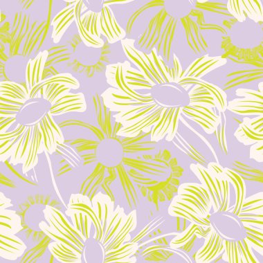 Moda tekstil, grafik, arka plan ve el sanatları için renkli Botanik Çiçeksiz desenli tasarım