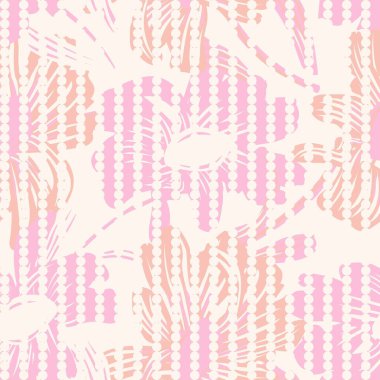 Moda tekstil ve grafikleri için Pastel Floral çizgili kusursuz desen tasarımı