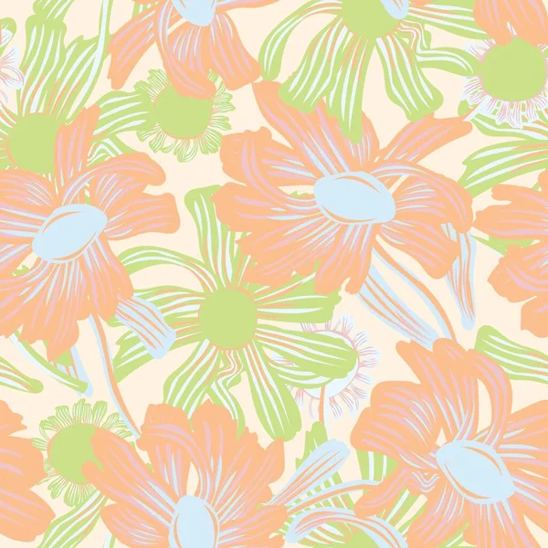 Pastels Botanik Çiçek desensiz moda tekstil, grafik, arka plan ve el sanatları tasarımı