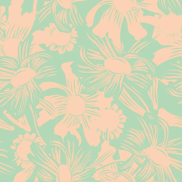 パステル 植物の花の継ぎ目が無いパターン ファッションの織物 グラフィック 背景および工芸のための設計 — ストックベクタ