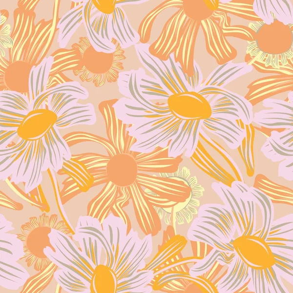 Барвистий Ботанічний Квітковий Безшовний Візерунок Модного Текстилю Графіки Фону Ремесел — стоковий вектор