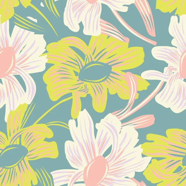 Diseño Patrones Sin Costura Floral Botánico Colorido Para Textiles Moda — Vector de stock