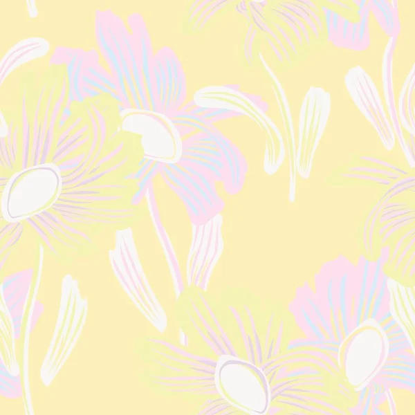 Цветные Ботанические Цветочные Бесшовные Рисунки Текстиля Моды Графики Фона Ремесел — стоковый вектор