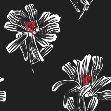 Moda tekstil, grafik, arka plan ve el sanatları için Kırmızı Soyut Çiçeksiz desenli tasarım