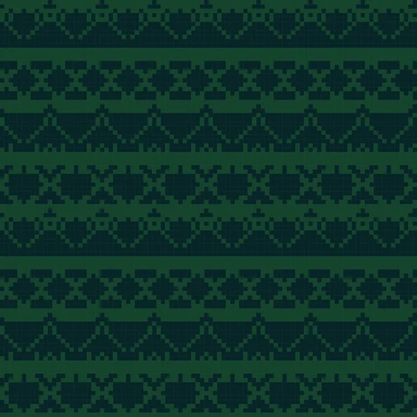 Zielony Argyle Sprawiedliwy Wyspa Bezszwowy Wzór Projektowania Dla Dzianin Tekstylia — Wektor stockowy