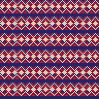 Kırmızı Argyle adası örgü, moda tekstili, grafikler için pürüzsüz desen tasarımı