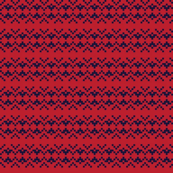 Röd Argyle Fair Isle Sömlös Mönster Design För Stickade Kläder — Stock vektor