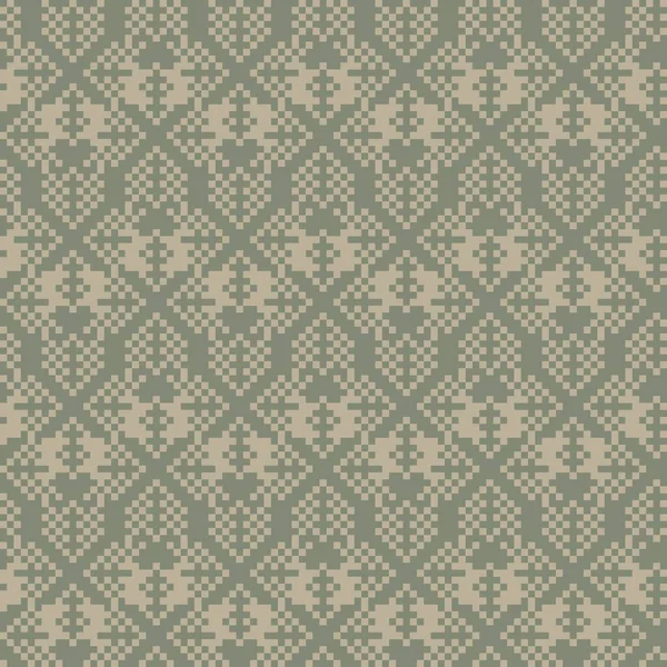 Neutrale Farbe Snowflake Fair Isle Pattern Design Für Modetextilien Strickwaren — Stockvektor