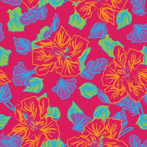 Diseño Patrones Sin Costura Floral Abstracto Colorido Para Textiles Moda — Vector de stock