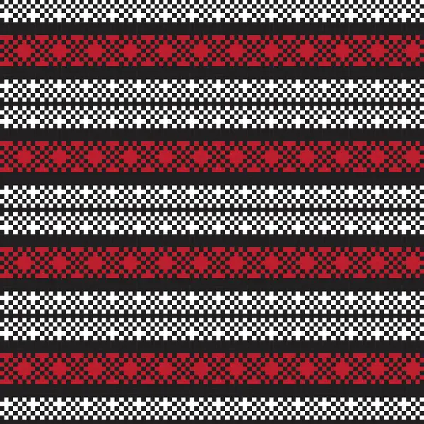 Red Argyle Fair Isle Seamless Pattern Design Knitwear Fashion Textile — Stock Vector