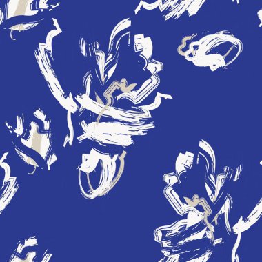 Moda tekstil, grafik, arka plan ve el sanatları için Mavi Soyut Çiçeksiz desenli tasarım