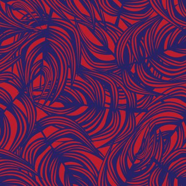 Moda tekstil, grafik ve el sanatları için Kırmızı Tropik Yaprak kusursuz desen tasarımı