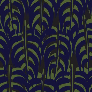 Tarafsız Renkli Tropikal Yaprak Moda tekstil, grafik ve el sanatları için kusursuz desen tasarımı