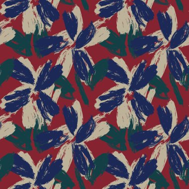 Moda tekstil, grafik, arka plan ve el sanatları için Kırmızı Soyut Çiçeksiz desenli tasarım
