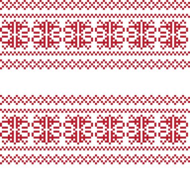 Moda tekstil, örgü ve grafikleri için Kırmızı Kar Tanesi adası desenli tasarım