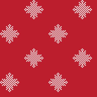 Moda tekstil, örgü ve grafikleri için Kırmızı Kar Tanesi adası desenli tasarım