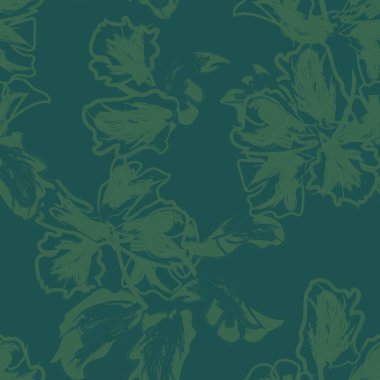 Moda tekstil, grafik, arka plan ve el sanatları için Yeşil Soyut Çiçeksiz desenli tasarım