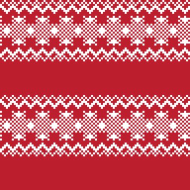 Moda tekstil, örgü ve grafikleri için Kırmızı Kar Tanesi adası desenli tasarım