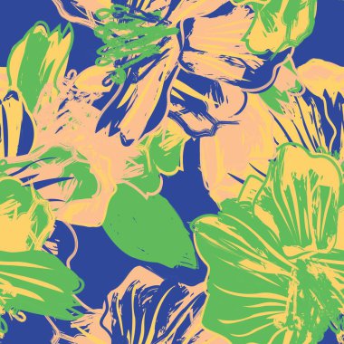 Moda tekstil, grafik, arka plan ve el sanatları için Yeşil Soyut Çiçeksiz desenli tasarım