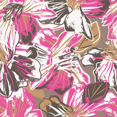 Tarafsız Renk Özeti: Moda tekstil, grafik, arka plan ve el sanatları için kusursuz desen tasarımı