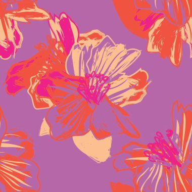 Moda tekstil, grafik, arka plan ve el sanatları için renkli Soyut Çiçeksiz desenli tasarım