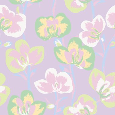 Moda tekstil, grafik, arka plan ve el sanatları için Pastel Soyut Çiçeksiz desen tasarımı