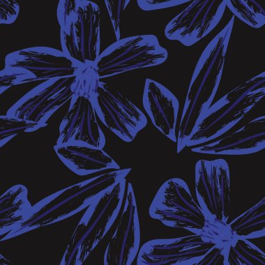 Moda tekstil, grafik, arka plan ve el sanatları için Mavi Soyut Çiçeksiz desenli tasarım