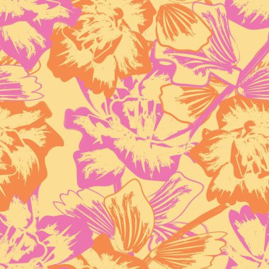 Moda tekstil, grafik, arka plan ve el sanatları için renkli Soyut Çiçeksiz desenli tasarım