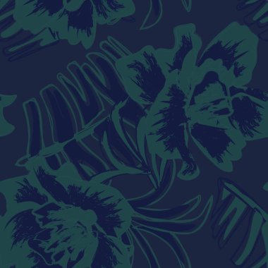 Moda tekstil, grafik, arka plan ve el sanatları için Yeşil Soyut Çiçeksiz desenli tasarım