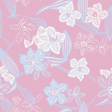 Pastels Botanik Çiçek desensiz moda tekstil, grafik, arka plan ve el sanatları tasarımı