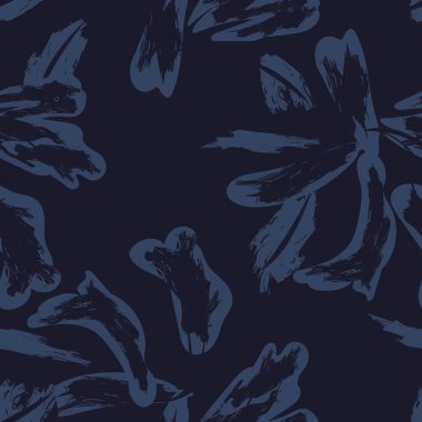 Moda tekstil, grafik, arka plan ve el sanatları için Mavi Soyut Çiçeksiz desenli tasarım