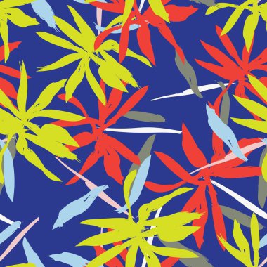 Moda tekstil, grafik, arka plan ve el sanatları için Mavi Soyut Çiçeksiz desenli tasarım