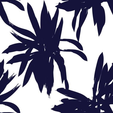 Moda tekstil, grafik, arka plan ve el sanatları için Mavi Soyut Çiçeksiz desenli tasarım