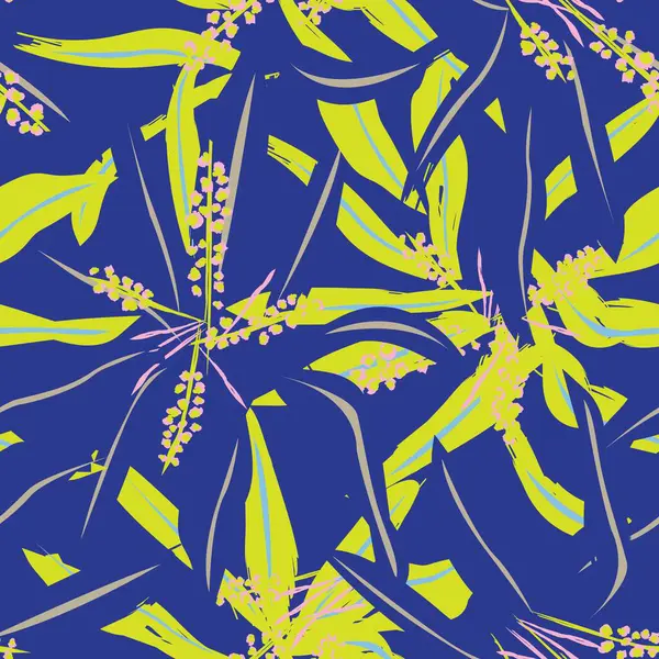 Moda tekstil, grafik, arka plan ve el sanatları için Mavi Soyut Çiçeksiz desenli tasarım