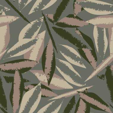 Tarafsız Renkli Tropikal Yaprak Moda tekstil, grafik ve el sanatları için kusursuz desen tasarımı