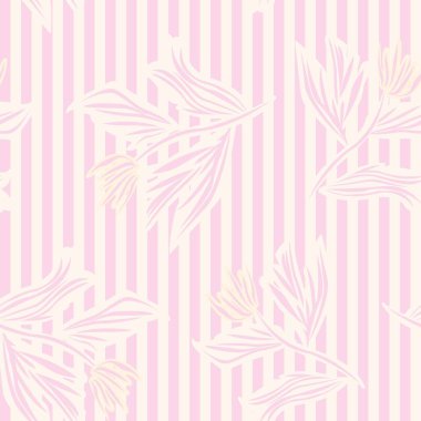 Moda tekstil ve grafikleri için Pastel Floral çizgili kusursuz desen tasarımı
