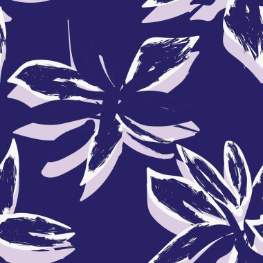 Moda tekstil, grafik, arka plan ve el sanatları için Mavi Soyut Çiçeksiz desenli tasarım