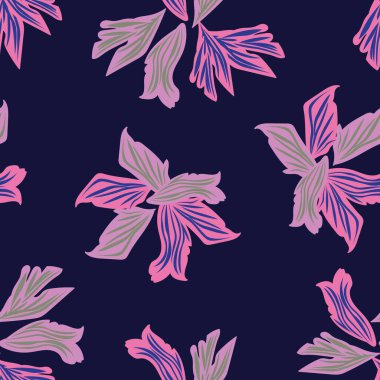 Moda tekstil, grafik, arka plan ve el sanatları için renkli Botanik Çiçeksiz desenli tasarım