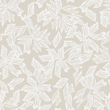 Tarafsız Renkli Botanik Çiçeksiz Moda Tekstil, grafik, arka plan ve el sanatları tasarımı