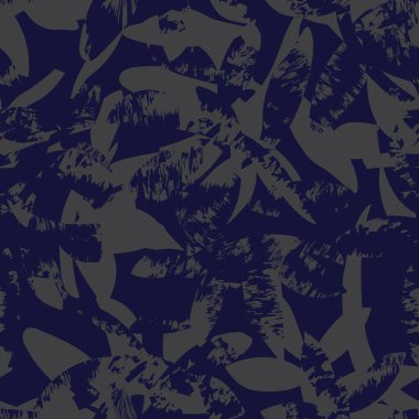 Moda tekstil, grafik ve el sanatları için Mavi Tropikal Yaprak kusursuz desen tasarımı