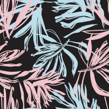 Pastels Tropikal Yaprak desen tasarımı moda tekstil, grafik ve el sanatları için