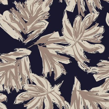 Tarafsız Renkli Tropikal Yaprak Moda tekstil, grafik ve el sanatları için kusursuz desen tasarımı