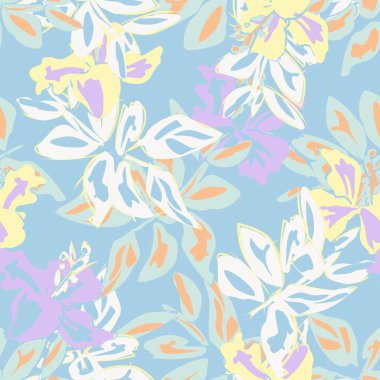 Moda tekstil, grafik, arka plan ve el sanatları için Pastel Soyut Çiçeksiz desen tasarımı