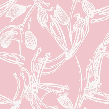 Pastels Botanik Çiçek desensiz moda tekstil, grafik, arka plan ve el sanatları tasarımı