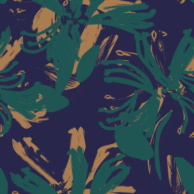 Moda tekstil, grafik, arka plan ve el sanatları için Yeşil Soyut Çiçeksiz desenli tasarım