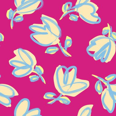 Moda tekstil, grafik, arka plan ve el sanatları için Pastel Soyut Çiçeksiz desen tasarımı