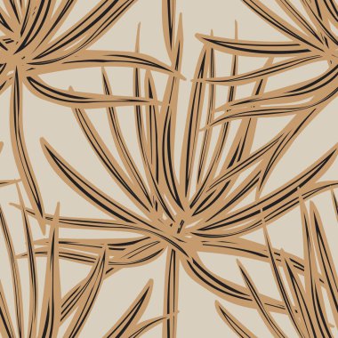 Tarafsız Renkli Tropikal Yaprak Moda tekstil, grafik ve el sanatları için kusursuz desen tasarımı