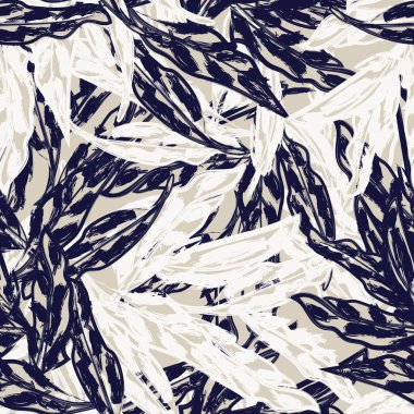 Tarafsız Renkli Tropikal Yaprak Moda tekstil, grafik ve el sanatları için kusursuz desen tasarımı