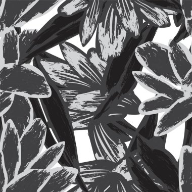 Moda tekstil, grafik, arkaplan ve el sanatları için tek renkli çiçek desensiz desen tasarımı